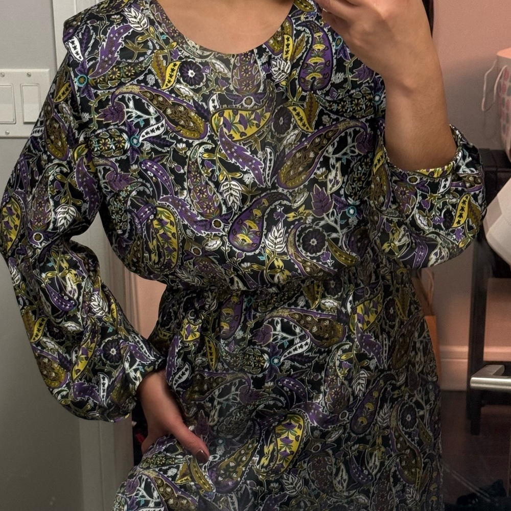 Elegant Paisley Print Dress